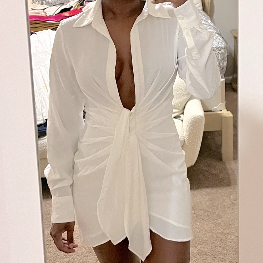 Choosy white mini dress